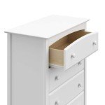 Storkcraft Kenton 5 Drawer Dresser (White) for Kids Bedroom, Nursery Dresser Organizer, Chest of Drawers with 5 Drawers, Universal Design for Children’s Bedroom