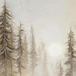 Framed Netural Wall Art for Living Room, Large 3 Piece Abstract Pastel Grunge Forest Landscape Tree Canvas Artwork Set, Modern Art Decorative Nordic Painting Picture Prints for Hallway Office 24x36 In