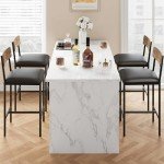 IDEALHOUSE Bar Stools Set of 4, Kitchen Bar Stools with Footrest, 25.5 Inches Upholstered Bar Chairs with Back, 4 Counter Height Barstools for Counter Bar, Island, Easy Assembly, Rustic Brown