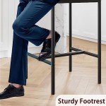 IDEALHOUSE Bar Stools Set of 4, Kitchen Bar Stools with Footrest, 25.5 Inches Upholstered Bar Chairs with Back, 4 Counter Height Barstools for Counter Bar, Island, Easy Assembly, Rustic Brown