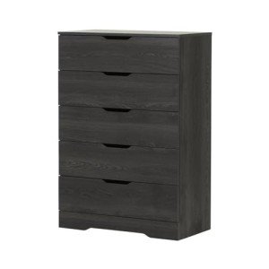 South Shore Trinity Collection 5-Drawer Dresser, Gray Oak with Cutout Handles