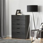 South Shore Trinity Collection 5-Drawer Dresser, Gray Oak with Cutout Handles