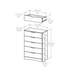 South Shore Trinity Collection 5-Drawer Dresser, Gray Oak with Cutout Handles