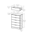 South Shore Trinity Collection 5-Drawer Dresser, Gray Oak with Cutout Handles