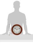 SEIKO 12 Inch Round Wood Classic Wall Clock, White,Brown