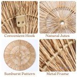 CHI AN HOME Wicker 23 Inch Jute Wall Decor Baskets, Set of 6 Extra Large Woven Jute Wall Plates, 23",21",15",13",12,10", Decorative Baskets for Wall Arts, Wall Hanging for Bedroom, Living Room, Office