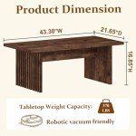 BON AUGURE Coffee Table for Living Room, Farmhouse Wood Center Table, Rectangle Mid-Century Living Room Tables (Rustic Oak, 47Inch)
