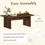 BON AUGURE Coffee Table for Living Room, Farmhouse Wood Center Table, Rectangle Mid-Century Living Room Tables (Rustic Oak, 47Inch)