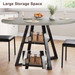 Jocoevol Round Dining Table for 4, Kitchen Table, 47In (Grey)
