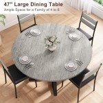 Jocoevol Round Dining Table for 4, Kitchen Table, 47In (Grey)