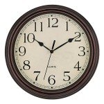 Foxtop 14 Inch Wall Clock Battery Operated Silent Non-Ticking Round Classic Vintage Retro Wall Clock Decorative for Living Room Kitchen Home Office (Bronze)