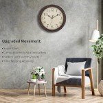 Foxtop 14 Inch Wall Clock Battery Operated Silent Non-Ticking Round Classic Vintage Retro Wall Clock Decorative for Living Room Kitchen Home Office (Bronze)