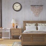 Foxtop 14 Inch Wall Clock Battery Operated Silent Non-Ticking Round Classic Vintage Retro Wall Clock Decorative for Living Room Kitchen Home Office (Bronze)