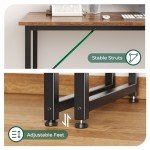 Huuger Computer Desk, 55 Inch Office Desk, Gaming Desk with Storage, Writing Desk Work Desk for Home Office, Study, Modern Simple Desk, Large Legroom, Metal Frame, Rustic Brown