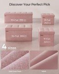 SONGMICS Storage Ottoman Bench, Foldable Ottoman Foot Rest, 15 x 43 x 15 Inches, End of Bed Bench, Storage Chest, Load up to 660 lb, for Living Room, Bedroom, Entryway, Jelly Pink ULSF277R01