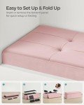 SONGMICS Storage Ottoman Bench, Foldable Ottoman Foot Rest, 15 x 43 x 15 Inches, End of Bed Bench, Storage Chest, Load up to 660 lb, for Living Room, Bedroom, Entryway, Jelly Pink ULSF277R01