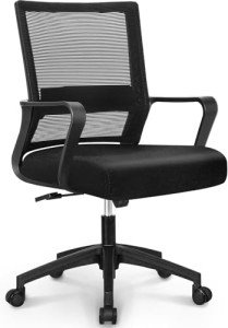 NEO CHAIR Office Chair Gaming Desk Computer Chair Ergonomic Mid Back Mesh Cushion with Wheels Lumbar Support Comfy Swivel Adjustable Rolling Home (Black)