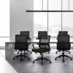 NEO CHAIR Office Chair Gaming Desk Computer Chair Ergonomic Mid Back Mesh Cushion with Wheels Lumbar Support Comfy Swivel Adjustable Rolling Home (Black)