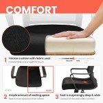 NEO CHAIR Office Chair Gaming Desk Computer Chair Ergonomic Mid Back Mesh Cushion with Wheels Lumbar Support Comfy Swivel Adjustable Rolling Home (Black)