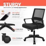NEO CHAIR Office Chair Gaming Desk Computer Chair Ergonomic Mid Back Mesh Cushion with Wheels Lumbar Support Comfy Swivel Adjustable Rolling Home (Black)