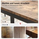 GarveeHome 70.8in Industrial Dining Table for 6, Wooden Long Dinner Table with Mortise Tenon Design, Kitchen Table with Sturdy Metal Legs, for Dining Room Home Office Living Room, Retro Brown