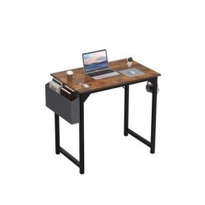 DUMOS 32 Inch Office Small Computer Desk Modern Simple Style Writing Study Work Table for Home Bedroom - Wood Brown