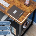 DUMOS 32 Inch Office Small Computer Desk Modern Simple Style Writing Study Work Table for Home Bedroom - Wood Brown