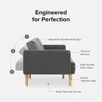 mopio 76.8" Futon Sofa Bed, Small Couch, Sleeper, Loveseat, Mid Century Modern Futon Couch, Sofa Cama, Couches for Living Room (Dark Gray Fabric)