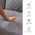 mopio 76.8" Futon Sofa Bed, Small Couch, Sleeper, Loveseat, Mid Century Modern Futon Couch, Sofa Cama, Couches for Living Room (Dark Gray Fabric)