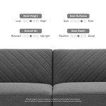 mopio 76.8" Futon Sofa Bed, Small Couch, Sleeper, Loveseat, Mid Century Modern Futon Couch, Sofa Cama, Couches for Living Room (Dark Gray Fabric)
