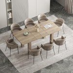 Vabches Extendable Dining Table for 6 8 10, 55'' to 78" Expandable Dining Room Table Mid Century Modern Large Transformer Rectangle Dining Room Table Space Saving for Small Apartment Conference, Oak