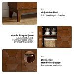HULALA HOME Mid Century Sideboard Buffet Cabinet with Solid Wood Legs, 60" Kitchen Storage Cabinet Credenza with 4 Doors and 2 Shelves, Accent Console Table, Walnut