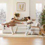 CHITA Oversized Modular Sectional Sofa, FSC Certified L Shaped Sectional Couches for Living Room, 112 inch Width,4 Seat Modular Sofa with Storage Ottoman, Linen