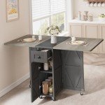Jocoevol Dining Table for 4, Folding Dining Table, Kitchen Table, Dining Table, Dining Room Table, Dinner Table, Space Saving Wood Rectangle Foldable Kitchen & Dining Room Tables for Small Space