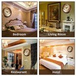 Vaupan Vintage Wall Clocks 12 Inch Non-Ticking Silent Wall Clocks Battery Operated Quartz Retro Round Decor Clock Roman Numerals Easy to Read for Living Room Home Kitchen Office School (Brown)