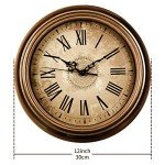 Vaupan Vintage Wall Clocks 12 Inch Non-Ticking Silent Wall Clocks Battery Operated Quartz Retro Round Decor Clock Roman Numerals Easy to Read for Living Room Home Kitchen Office School (Brown)
