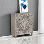 COSIEST Sideboard Storage Cabinet, Vintage MDF Accent Cabinet with Adjustable Shelf, 2 Door Buffet Table for Kitchen Dining Room Living Room Hallway, Grayish
