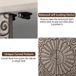 COSIEST Sideboard Storage Cabinet, Vintage MDF Accent Cabinet with Adjustable Shelf, 2 Door Buffet Table for Kitchen Dining Room Living Room Hallway, Grayish