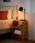 Pipishell Bamboo Stackable End Tables, Wood Living Room Nightstand, Bedside Tables for Bedroom Storage, Set of 2