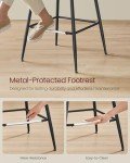 VASAGLE Bar Stools Set of 2, Counter Height Bar Stools with Back, Ergonomic Backrest, Synthetic Leather, Metal Legs, 24.4-Inch Tall Stools for Kitchen Island Home Bar, Forest Green ULBC088C01