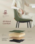 VASAGLE Bar Stools Set of 2, Counter Height Bar Stools with Back, Ergonomic Backrest, Synthetic Leather, Metal Legs, 24.4-Inch Tall Stools for Kitchen Island Home Bar, Forest Green ULBC088C01