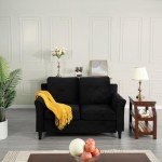 Naomi Home Black Button Tufted Sofa & Loveseat Set, Black Modern Microfiber Furniture for Small Spaces, Durable and Sturdy, Tool-Free Assembly, Affordable Living Room Sofa Cama, Stylish and Compact