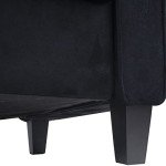 Naomi Home Black Button Tufted Sofa & Loveseat Set, Black Modern Microfiber Furniture for Small Spaces, Durable and Sturdy, Tool-Free Assembly, Affordable Living Room Sofa Cama, Stylish and Compact