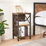 MNEETRUNG Small Bookcase,3 Tier Industrial Bookshelf with Metal Frame and Backboard,Low Rustic Brown Book Shelf,Small Book case for Small Spaces,Living Room,Bedroom and Home Office