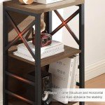 MNEETRUNG Small Bookcase,3 Tier Industrial Bookshelf with Metal Frame and Backboard,Low Rustic Brown Book Shelf,Small Book case for Small Spaces,Living Room,Bedroom and Home Office