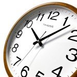 TIMESS Wall Clock, Classic Wood Style Finish, 11 Inch Non-Ticking Silent Battery Operated Analog Clock, Ideal Retro Decor for Home, Bedroom, Living Room, Kitchen, Bathroom, Office(Wood Yellow)