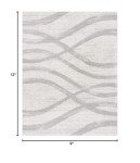 SAFAVIEH Adirondack Collection Area Rug - 9' x 12', Cream & Grey, Modern Wave Distressed Design, Non-Shedding & Easy Care, Ideal for High Traffic Areas in Living Room, Bedroom (ADR125C)