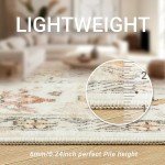 zesthome 8x10 Area Rugs - Stain Resistant Washable Rug for Living Room, Non-Slip Backing Large Area Rug with Ultra-Thin Low Pile for Bedroom, Vintage Home Decor