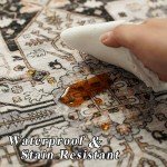 RUUGME Washable 9x12 Area Rugs - Large Rugs for Living Room Stain Resistant Carpet Vintage Rugs for Bedroom with Non Slip Backing Home Decor Floor Decoration Mat (9x12 Black)