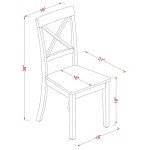 East West Furniture BOC-CAP-LC Boston Dining Chairs - Faux Leather Upholstered Solid Wood Chairs, Set of 2, Cappuccino